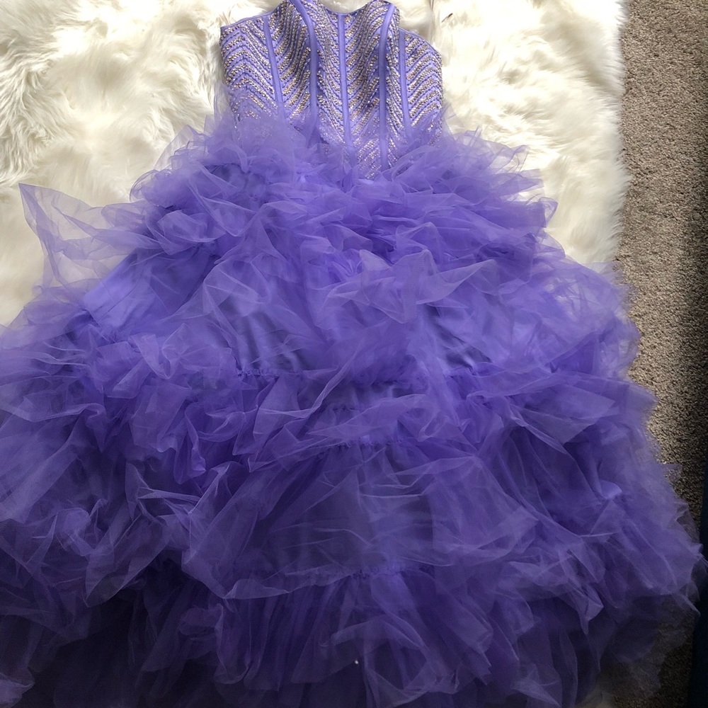 Beaded Purple Event Dress